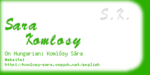 sara komlosy business card