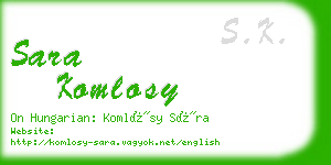 sara komlosy business card